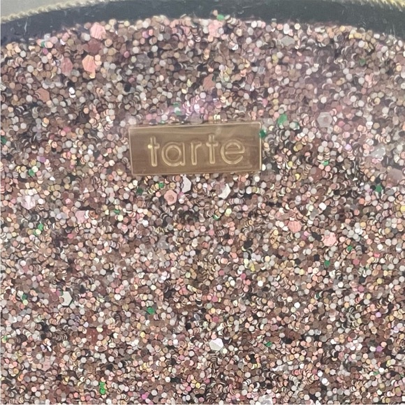 Tarte Glitter Confetti Half Moon Cosmetics Bag Makeup Bag Zipper Closure Sparkle - Picture 5 of 7